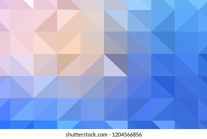 Light Pink, Blue vector abstract mosaic background. A sample with polygonal shapes. Brand new design for your business.