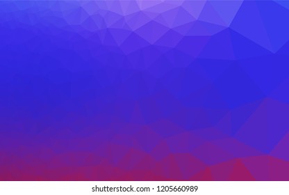 Light Pink, Blue vector abstract polygonal texture. Triangular geometric sample with gradient.  The template can be used as a background for cell phones.