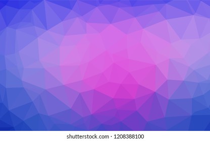 Light Pink, Blue vector abstract mosaic backdrop. Shining illustration, which consist of triangles. The polygonal design can be used for your web site.