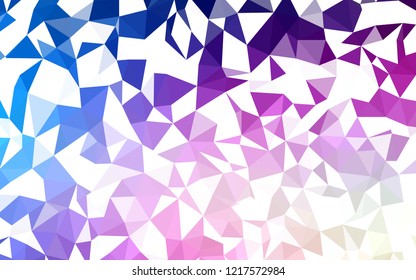 Light Pink, Blue vector abstract polygonal background. Geometric illustration in Origami style with gradient.  Textured pattern for your backgrounds.