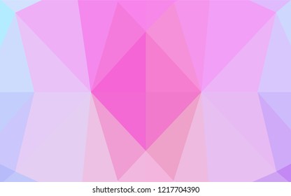 Light Pink, Blue vector abstract mosaic pattern. Creative geometric illustration in Origami style with gradient. A completely new design for your business.