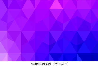 Light Pink, Blue vector abstract mosaic background. Colorful illustration in polygonal style with gradient. Triangular pattern for your design.