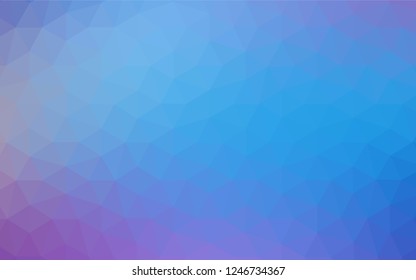 Light Pink, Blue vector abstract mosaic background. Creative illustration in halftone style with triangles. A new texture for your web site.