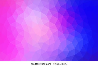 Light Pink, Blue vector abstract mosaic pattern. Creative geometric illustration in Origami style with gradient. Template for cell phone's backgrounds.