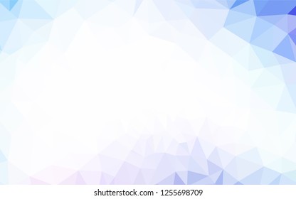 Light Pink, Blue vector abstract mosaic background. Shining polygonal illustration, which consist of triangles. A completely new design for your leaflet.