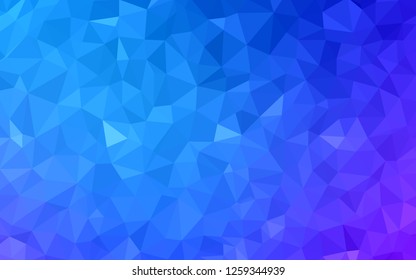 Light Pink, Blue vector abstract polygonal pattern. Triangular geometric sample with gradient.  Triangular pattern for your design.