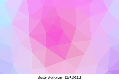 Light Pink, Blue vector abstract mosaic pattern. A completely new color illustration in a vague style. The best triangular design for your business.