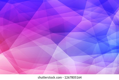 Light Pink, Blue vector abstract polygonal pattern. Geometric illustration in Origami style with gradient.  Polygonal design for your web site.