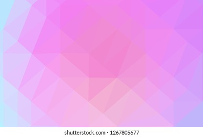 Light Pink, Blue vector abstract polygonal texture. Glitter abstract illustration with an elegant design. Template for a cell phone background.