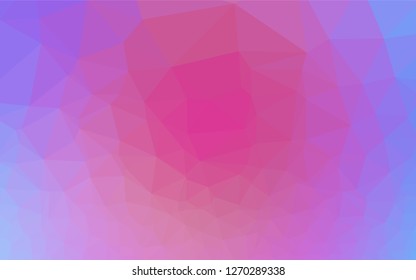 Light Pink, Blue vector abstract mosaic pattern. Shining illustration, which consist of triangles. The textured pattern can be used for background.