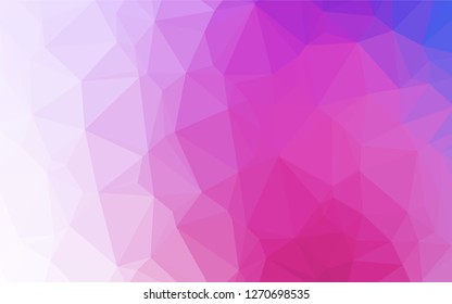 Light Pink, Blue vector abstract polygonal texture. A sample with polygonal shapes. Triangular pattern for your business design.