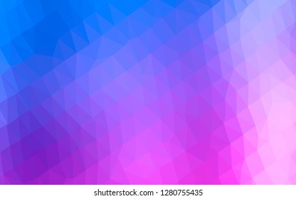 Light Pink, Blue vector abstract mosaic background. Geometric illustration in Origami style with gradient. Elegant pattern for a brand book.