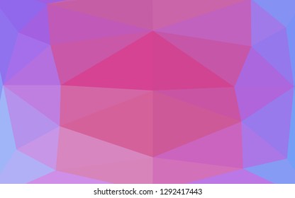 Light Pink, Blue vector abstract mosaic background. A completely new color illustration in a vague style. Triangular pattern for your business design.