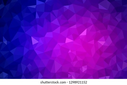 Light Pink, Blue vector abstract mosaic background. Shining colorful illustration with triangles. A new texture for your web site.