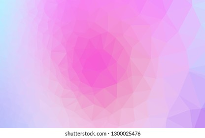 Light Pink, Blue vector abstract mosaic background. Colorful illustration in Origami style with gradient.  Template for a cell phone background.