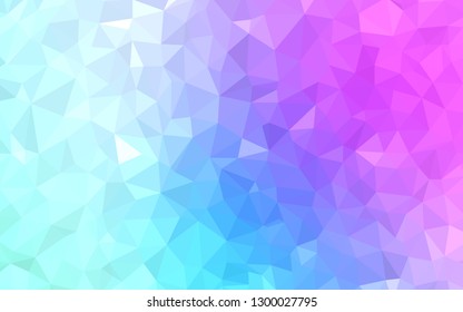 Light Pink, Blue vector abstract polygonal pattern. Creative illustration in halftone style with triangles. Template for cell phone's backgrounds.
