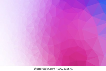 Light Pink, Blue vector abstract polygonal texture. Creative illustration in halftone style with gradient. Polygonal design for your web site.