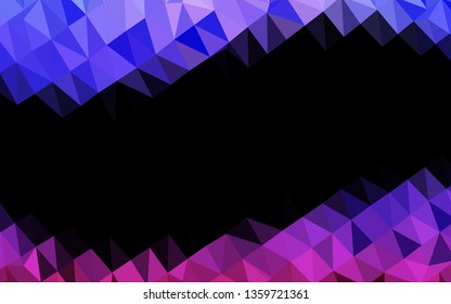 Light Pink, Blue vector abstract polygonal cover. Triangular geometric sample with gradient.  Textured pattern for background.
