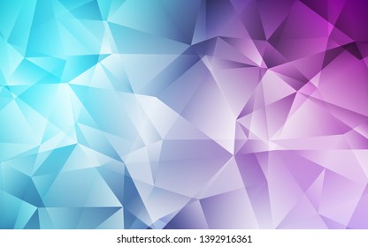 Light Pink, Blue vector abstract mosaic backdrop. Polygonal abstract illustration with gradient. Completely new template for your banner.