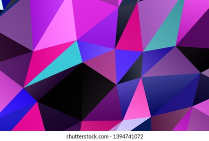Light Pink, Blue vector abstract mosaic background. Geometric illustration in Origami style with gradient. Polygonal design for your web site.