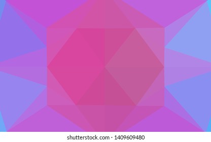 Light Pink, Blue vector abstract polygonal texture. Shining illustration, which consist of triangles. A new texture for your design.