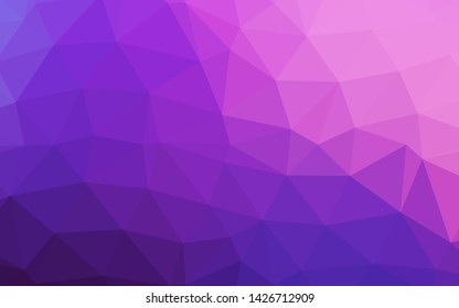 Light Pink, Blue vector abstract polygonal layout. Creative illustration in halftone style with gradient. Triangular pattern for your business design.