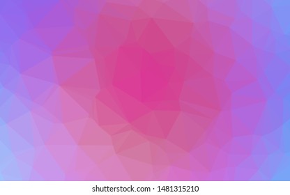 Light Pink, Blue vector abstract polygonal texture. Triangular geometric sample with gradient.  Completely new design for your business.