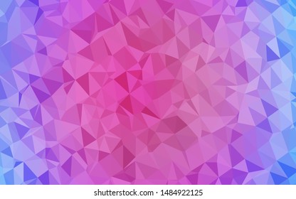 Light Pink, Blue vector abstract mosaic background. Geometric illustration in Origami style with gradient. New texture for your design.