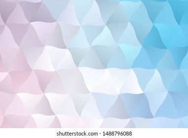 Light Pink, Blue vector abstract polygonal template. Shining colorful illustration with triangles. New template for your brand book.