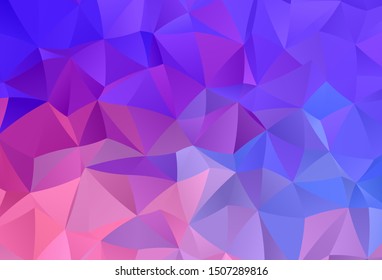 Light Pink, Blue vector abstract polygonal template. Elegant bright polygonal illustration with gradient. Completely new template for your banner.