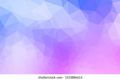 Light Pink, Blue vector abstract polygonal texture. Modern geometrical abstract illustration with gradient. Template for your brand book.