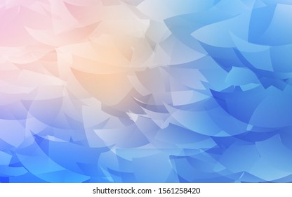 Light Pink, Blue vector abstract mosaic backdrop. Triangular geometric sample with gradient.  Best triangular design for your business.