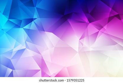 Light Pink, Blue vector abstract polygonal background. Creative geometric illustration in Origami style with gradient. A completely new design for your leaflet.