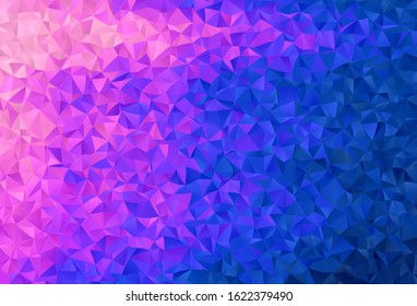 Light Pink, Blue vector abstract polygonal pattern. Triangular geometric sample with gradient.  Brand new design for your business.