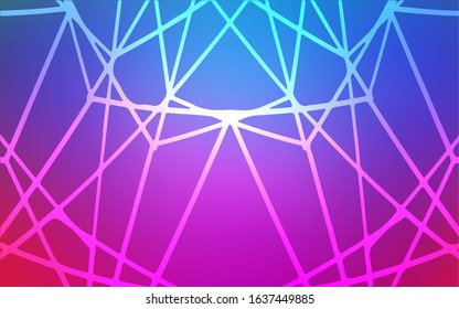 Light Pink, Blue Vector Abstract Doodle Wallpaper. Doodle Illustration Made By Child In Origami Style With Gradient. Brand-new Style For Your Business Design.