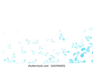 Light Pink, Blue vector abstract background with leaves. leaves on blurred abstract background with gradient. New template for your design.