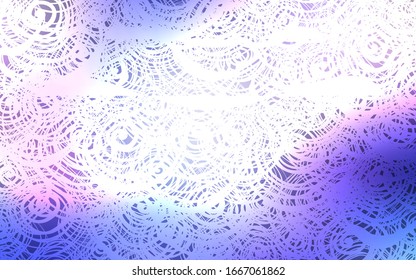 Light Pink, Blue vector abstract doodle template. A vague abstract illustration with roses in doodles style. A new texture for your design.