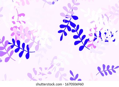 Color rosa claro, Blue vectorial abstracto con hojas. Nueva ilustración colorida en estilo doodle con hojas. Patrón para los jefes de sitios web, diseños.