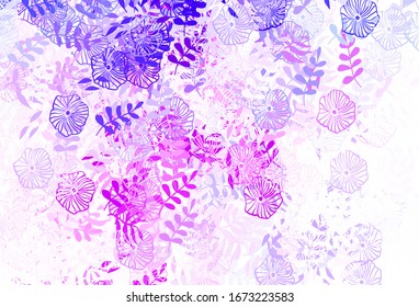 Fondo abstracto de vector azul claro con hojas. Ilustración colorida en estilo doodle con hojas. Nuevo diseño para su negocio.