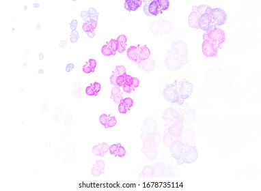 Light Pink, Blue vector abstract design with flowers. Creative illustration in blurred style with flowers. A new texture for your wallpaper design.