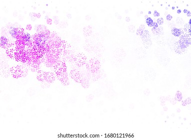 Light Pink, Blue vector abstract pattern with leaves. Glitter abstract illustration with doodles and leaves. New template for your design.