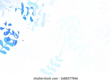 Light Pink, Blue vector abstract design with leaves. leaves on elegant natural pattern with gradient. Pattern for heads of websites, designs.