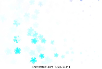 Plantón abstracto de vector azul claro con flores. Flores de estilo natural sobre fondo blanco. Diseño pintado a mano para web, envoltura.