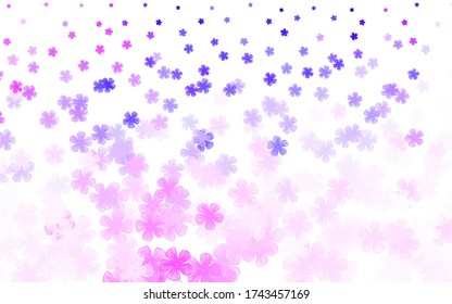Light Pink, Blue vector abstract backdrop with flowers. Modern abstract illustration with flowers. Colorful pattern for kid's books.