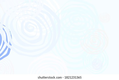 Diseño abstracto de vector azul claro rosa con rosas. Decoración de flores sobre fondo blanco. Patrón colorido para los libros infantiles.