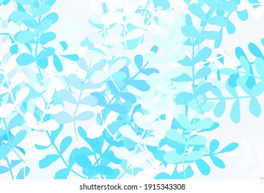 Light Pink, Blue vector abstract backdrop with leaves. Brand new colored illustration in blurry style with leaves. Template for backgrounds of cell phones.