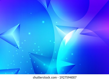 Light Pink, Blue vector Abstract illustration with colorful discs and triangles. Blurred bubbles on abstract background with colorful gradient. Elegant design for wallpapers.
