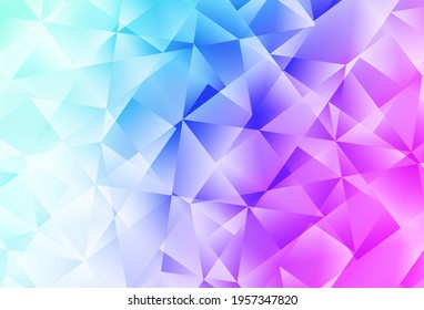 Light Pink, Blue vector abstract mosaic background. Shining polygonal illustration, which consist of triangles. Brand new style for your business design.