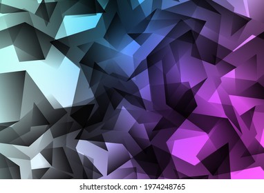 Light Pink, Blue vector abstract mosaic pattern. Modern abstract illustration with triangles. Triangular pattern for your design.