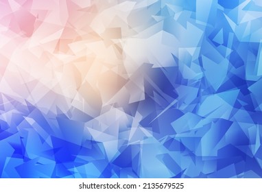 Hellrosa, blaue, abstrakte Mosaikmuster. Farbige Illustration mit Dreiecken. Neues Design für Ihr Unternehmen.